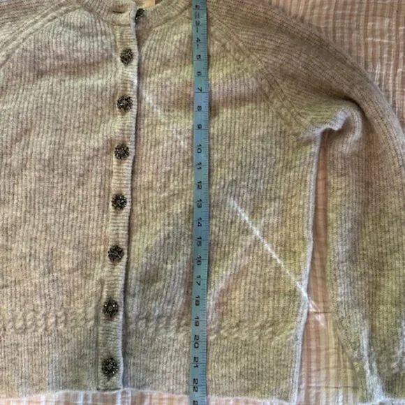 Sezane Othello Cardigan Gris Chiné Perle S - Picture 5 of 8